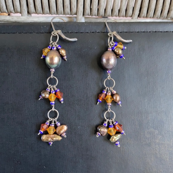 Tahitian black pearl earrings - Picture 4 of 6